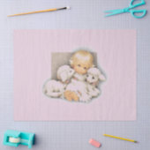 Kind mit Lämmern Seidenpapier (Basteln)