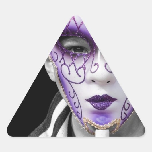 Kind mit Lila Keramik Dreieckiger Aufkleber (Vorderseite)