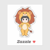 Kind mit Löwenkostüm Aufkleber (Blatt)