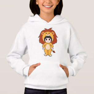 Kind mit Löwenkostüm Hoodie