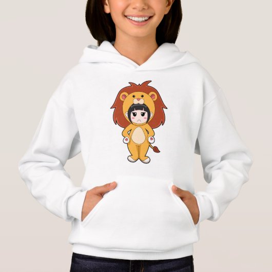 Kind mit Löwenkostüm Hoodie (Vorderseite)