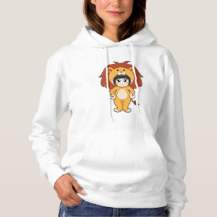 Kind mit Löwenkostüm Hoodie