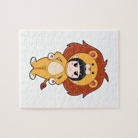 Kind mit Löwenkostüm Puzzle (Horizontal)