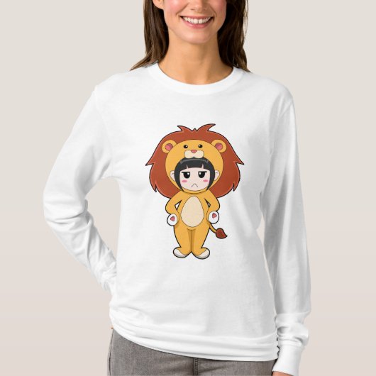 Kind mit Löwenkostüm T-Shirt (Vorderseite)