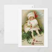 Kind mit Muff Feiertagspostkarte (Vorne/Hinten)