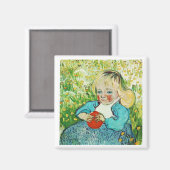 Kind mit Orange, 1890. Vincent van Gogh. Magnet (Vorderseite/Rückseite)