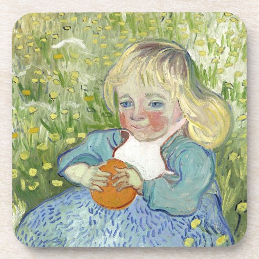 Kind mit Orange, Vincent Van Gogh Getränkeuntersetzer (Vorderseite)