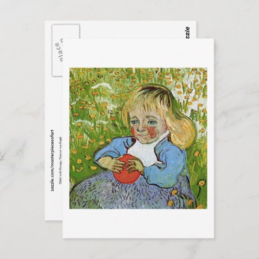 Kind mit Orange, Vincent van Gogh Postkarte (Vorne/Hinten)
