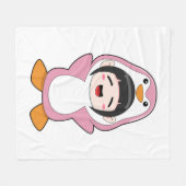 Kind mit Penguin-Kostüm Fleecedecke (Vorderseite (Horizontal))