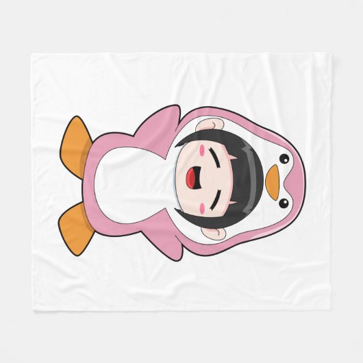 Kind mit Penguin-Kostüm Fleecedecke (Vorderseite (Horizontal))