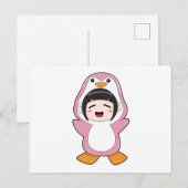 Kind mit Pingkükenkostüm Postkarte (Vorne/Hinten)