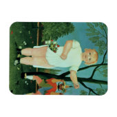 Kind mit Puppe, c.1903 (Öl auf Leinwand) Magnet (Horizontal)