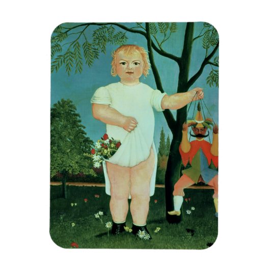 Kind mit Puppe, c.1903 (Öl auf Leinwand) Magnet (Vertikal)