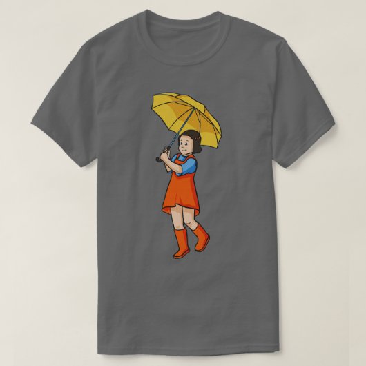 Kind mit Regenschirm Kinder T-Shirt (Design vorne)
