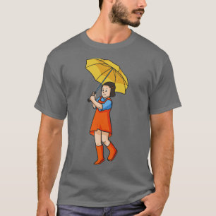 Kind mit Regenschirm Kinder T-Shirt