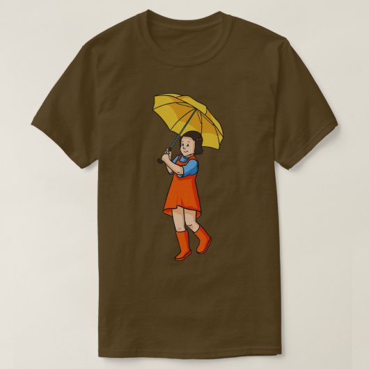 Kind mit Regenschirm Kinder T-Shirt (Design vorne)