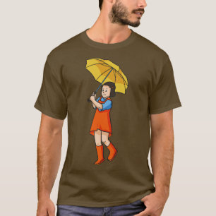 Kind mit Regenschirm Kinder T-Shirt