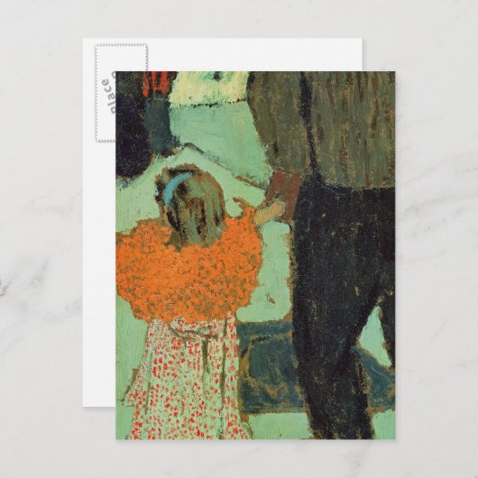 Kind mit rotem Schal, c. 1891 Postkarte (Vorne/Hinten)