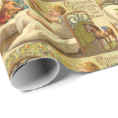 KIND MIT SPIELZEUGEN UND CHRISTMAS GIFTS GESCHENKPAPIER (Rolleneckpunkt)