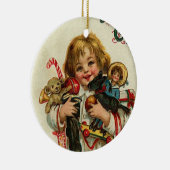 KIND MIT SPIELZEUGEN UND CHRISTMAS GIFTS KERAMIK ORNAMENT (Rechts)