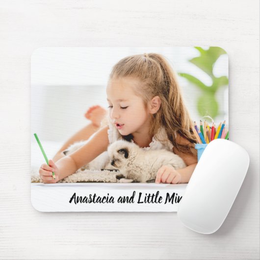 Kind mit tierischem Foto personalisiert modern Mousepad (Mit Mouse)