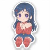 Kind Mita Chibi Cute Anime Aufkleber (Vorderseite)