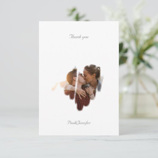 Kind Monochrome Graffiti Herz Qr Code Dankeskarte (Stehend Vorderseite)