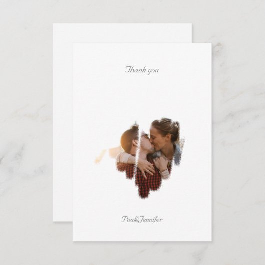 Kind Monochrome Graffiti Herz Qr Code Dankeskarte (Vorne/Hinten)