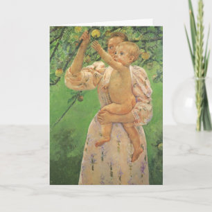 Kind Obst pflückend von Cassatt, Alles Gute zum Mu Karte
