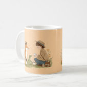 Kind_Ones Morning Mug – Fox & Frog Whimsical Art Kaffeetasse (Vorderseite Links)
