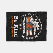 Kind Orange Ribbon Sonnenblumen Kindness Leukemia Fleecedecke (Vorderseite (Horizontal))