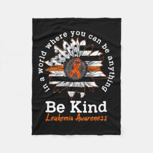 Kind Orange Ribbon Sonnenblumen Kindness Leukemia Fleecedecke