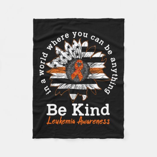 Kind Orange Ribbon Sonnenblumen Kindness Leukemia Fleecedecke (Vorderseite)