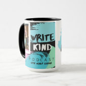 Kind Podcast schreiben Tasse (Vorderseite Links)