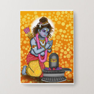 Kind Rama betet Shiva Knopf Button