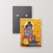 Kind Rama betet Shiva Knopf Button (Vorderseite/Rückseite)
