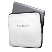 Kind Regards Minimalist Typographic Laptop Sleeve (Vorderseite Links)