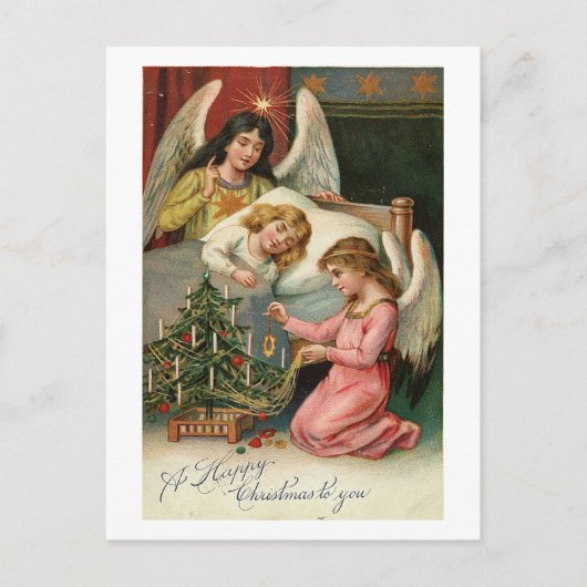 Kind schläft mit Engeln Postkarte (Vorderseite)