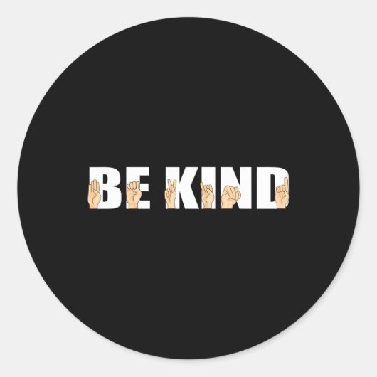 Kind Sign Language Deaf Runder Aufkleber (Vorderseite)