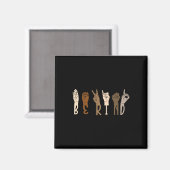 Kind Sign Language Hand Melanin Interpreter Asl th Magnet (Vorderseite/Rückseite)