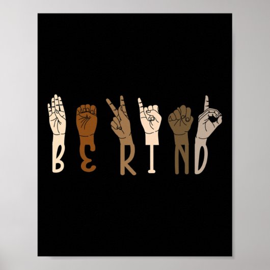 Kind Sign Language Hand Melanin Interpreter Asl th Poster (Vorne)