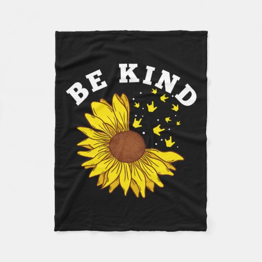 Kind Sonnenblume Asl Deaf Fleecedecke (Vorderseite)