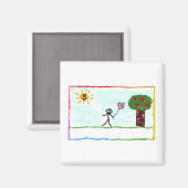 Kind spielen mit Drachen Magnet (Vorderseite/Rückseite)