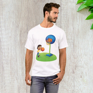 Kind spielt Basketball mit Korb Spaß Sport T-Shirt