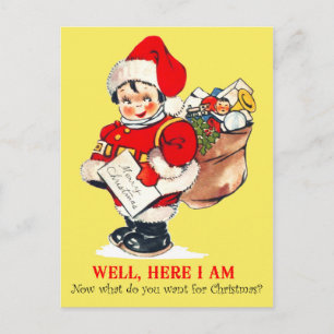 Kind spielt Santa Feiertagspostkarte