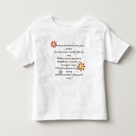 Kind T - Gedicht loben Kleinkind T-shirt (Vorderseite)