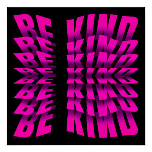 KIND TEXT EFFECT PINK TYPOGRAPHIE POSTER