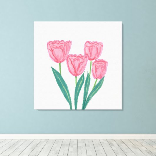 Kind Tulips Leinwanddruck (Insitu (Holzboden))