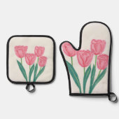 Kind Tulips Ofenhandschuh & Topflappen-Set (Vorderseite)