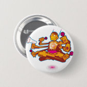 Kind über Roboter-Knopf hinaus Button (Vorne & Hinten)